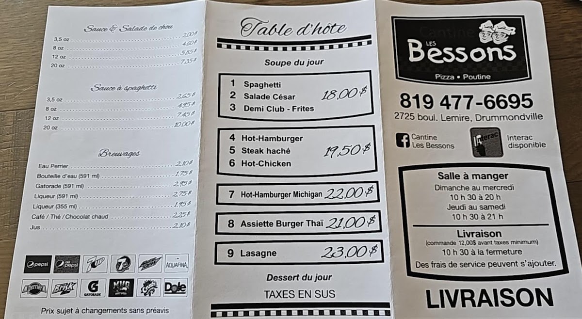 Cantine Les Bessons Menu - Image 2